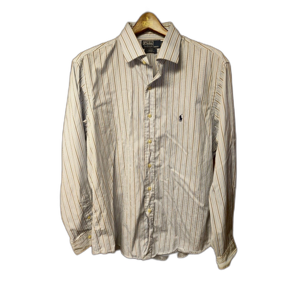 Bundle Lot of 2 Polo Ralph Lauren striped dress shirts size XL